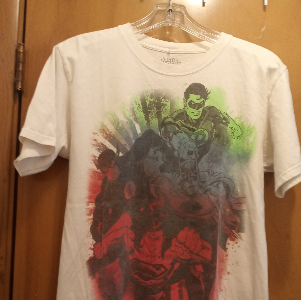 DC Justice League Unlimited Short Sleeve White Medium T Shirt Pre-owned